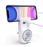 Adaptador de pared welly enjoy 1 toma schuko 16a con luz nocturna soporte para telefono 2 puertos usb indicador led blanco WY13030