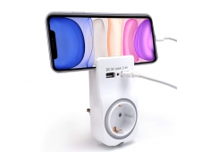 Adaptador de pared welly enjoy 1 toma schuko 16a con luz nocturna sopo...