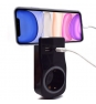 Adaptador de pared welly enjoy toma schuko 16a con luz nocturna 2puertos usb indicador led soporte telefono negro WY13031