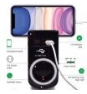 Adaptador de pared welly enjoy toma schuko 16a con luz nocturna 2puertos usb indicador led soporte telefono negro WY13031