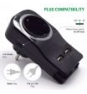 Adaptador de pared welly enjoy toma schuko 16a con luz nocturna 2puertos usb indicador led soporte telefono negro WY13031