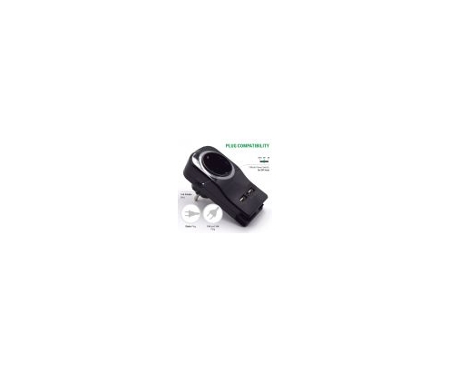 Adaptador de pared welly enjoy toma schuko 16a con luz nocturna 2puertos usb indicador led soporte telefono negro WY13031