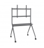 AISENS Soporte De Suelo Pro Con Rueda, 1 Bandeja Para Pantalla Interactiva/TV 120kg De 50-86, Negro