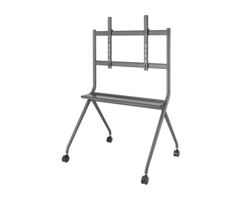 AISENS Soporte De Suelo Pro Con Rueda, 1 Bandeja Para Pantalla Interactiva/TV 120kg De 50-86, Negro
