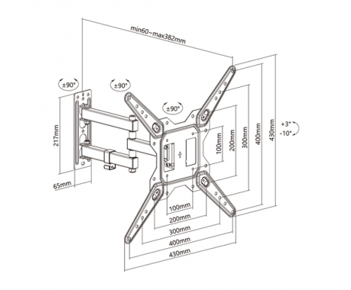 AISENS WT55TSE-153 soporte para TV 139,7 cm (55