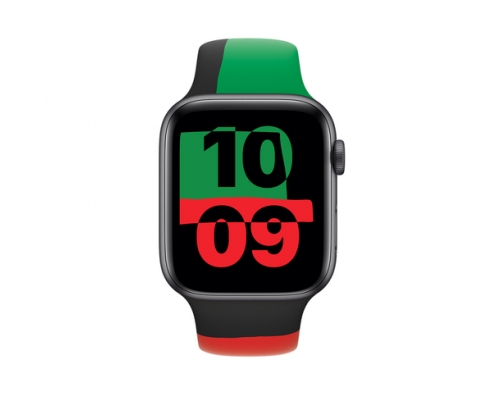 Apple MUQ73ZM/A Accesorios para dispositivos vestibles inteligentes Grupo de rock Negro, Verde, Rojo Fluoroelastómero