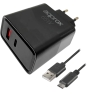 Approx APPUSBWALL65W Cargador 65W QC 1x USB A + 1 USB C + cable