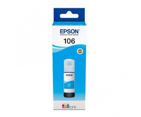 BOTELLA DE TINTA EPSON 106 ECOTANK CONTENIDO 70 ML CIAN COMPATIBILIDAD SEGUN CARACTERISTICAS C13T00R240