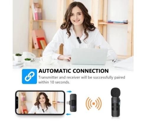 Boya BY-V10 Micrófono de Solapa Inalámbrico Android USB-C Negro