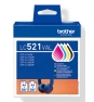 Brother LC521VAL cartucho de tinta 4 pieza(s) Original Negro, Cian, Magenta, Amarillo