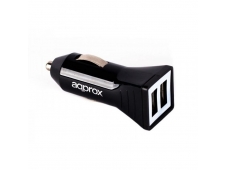 CARGADOR COCHE USB APPROX 2.4A NEGRO appusbcar21B
