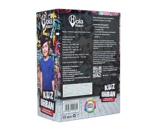 Cefa HolaWatch Urban Black Reloj inteligente niños