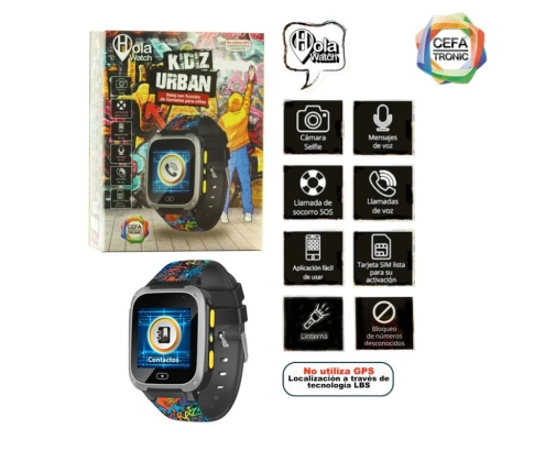 Cefa HolaWatch Urban Black Reloj inteligente niños