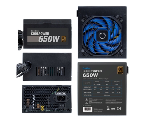 CoolBox CoolPower 650W unidad de fuente de alimentación 20+4 pin ATX ATX Negro