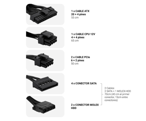 CoolBox CoolPower 650W unidad de fuente de alimentación 20+4 pin ATX ATX Negro