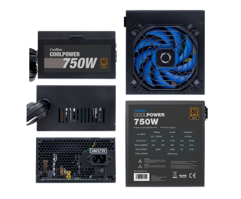 CoolBox CoolPower 750W unidad de fuente de alimentación 20+4 pin ATX ATX Negro