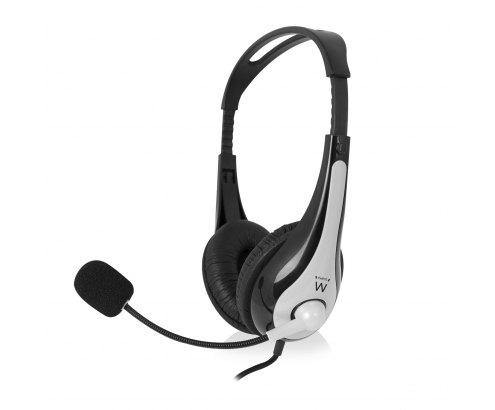 Ewent EW3565 auricular y casco Auriculares Alámbrico Diadema Llamadas/Música USB tipo A Negro, Blanco