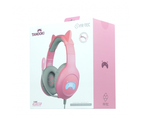 FR-TEC Cascos gamer Tanooki con Orejas Diadema