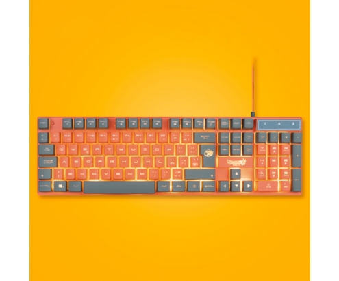 FR-TEC PC Dragon Ball Super PACK Keyboard + Mouse + Mousepad teclado Ratón incluido USB Gris, Naranja