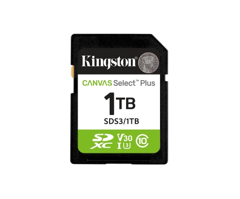 Kingston Technology 1 TB SDXC Canvas Select Plus Gen3 150 MB/s C10 UHS-I U3 V30