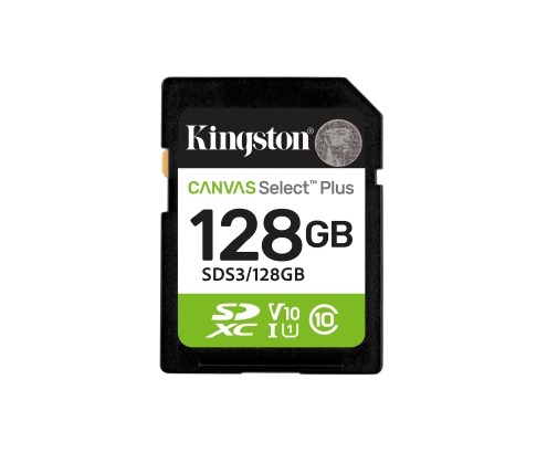 Kingston Technology 128 GB SDXC Canvas Select Plus Gen3 150 MB/s C10 UHS-I U1 V10