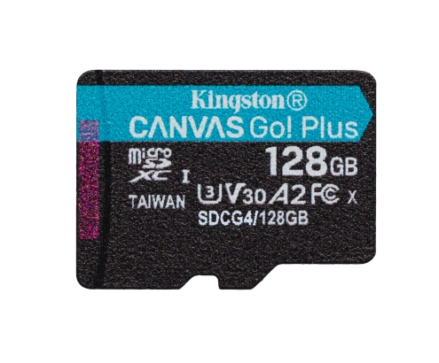 Kingston Technology 128GB microSDXC Canvas Go Plus Gen4 200R A2 U3 Paquete individual sin ADP