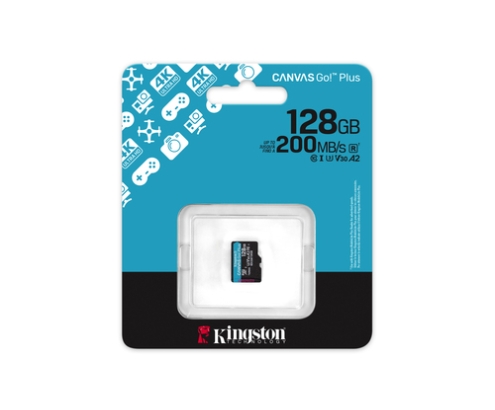Kingston Technology 128GB microSDXC Canvas Go Plus Gen4 200R A2 U3 Paquete individual sin ADP