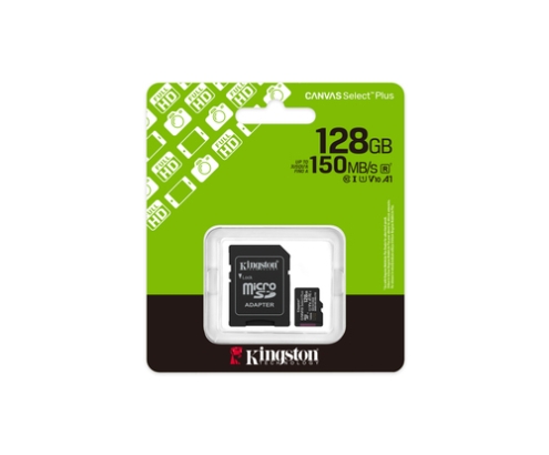 Kingston Technology 128GB microSDXC Canvas Select Plus Gen3 150MB/s A1 (Incluye adaptador de SD)
