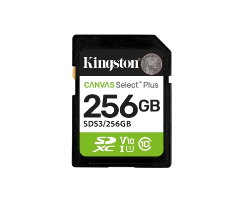 Kingston Technology 256 GB SDXC Canvas Select Plus Gen3 150 MB/s C10 UHS-I U1 V10