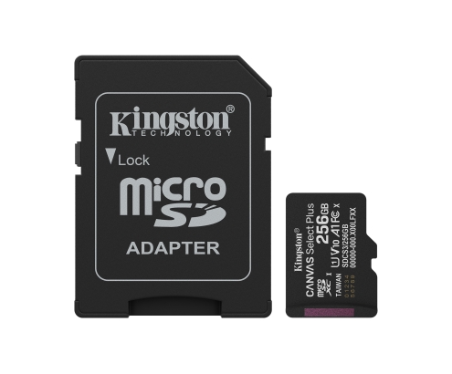 Kingston Technology 256GB microSDXC Canvas Select Plus Gen3 150MB/s A1 (Incluye adaptador de SD)