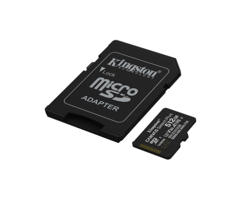 Kingston Technology 512GB microSDXC Canvas Select Plus Gen3 150MB/s A1 (Incluye adaptador de SD)