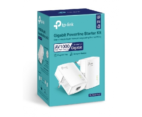 KIT 2 UNIDADES HOMEPLUG TP-LINK POWERLINE 1000MB 1P GIGA BLANCO TL-PA7017 KIT