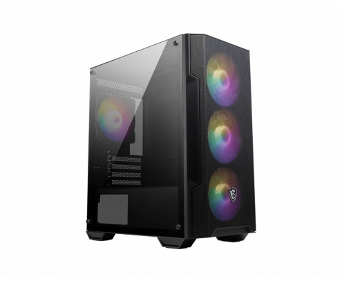 MSI MAG FORGE M100A carcasa de ordenador Micro Torre Negro, Transparente