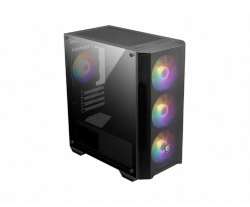 MSI MAG FORGE M100A carcasa de ordenador Micro Torre Negro, Transparente