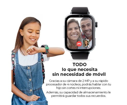 SaveFamily SaveWatch Plus 2 Reloj Inteligente para niños 4G Esfera Blanca correa Tela Frambuesa