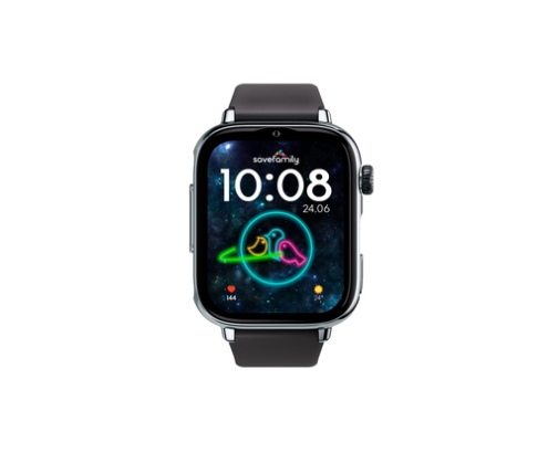 SaveFamily SaveWatch Plus 2 Reloj Inteligente para niños 4G Esfera Plata correa silicona Negra