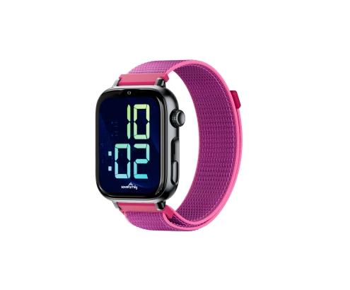 SaveFamily SaveWatch Plus 2 Reloj Inteligente para niños 4G Esfera Negra Correa Tela Frambuesa