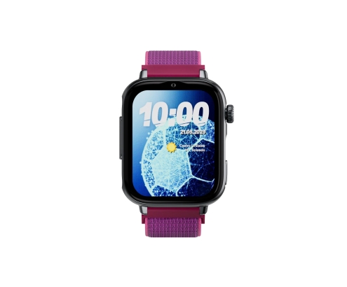 SaveFamily SaveWatch Plus 2 Reloj Inteligente para niños 4G Esfera Negra Correa Tela Frambuesa