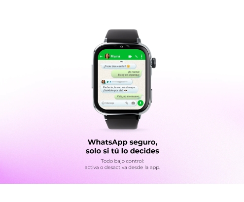 SaveFamily SaveWatch Plus 2 Reloj Inteligente para niños 4G Esfera Negra Correa Tela Frambuesa