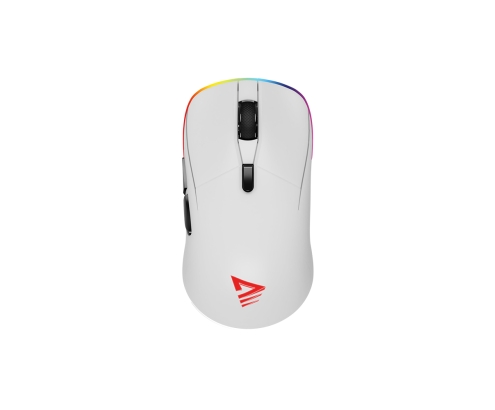 Savio RIFT WHITE gaming mouse RGB Dual Mode ratón Juego mano derecha Bluetooth + USB Type-C Óptico 10000 DPI