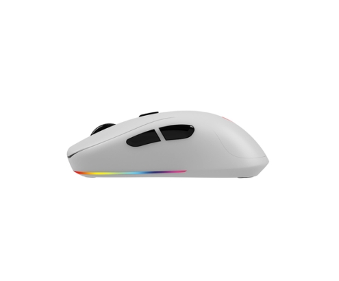 Savio RIFT WHITE gaming mouse RGB Dual Mode ratón Juego mano derecha Bluetooth + USB Type-C Óptico 10000 DPI