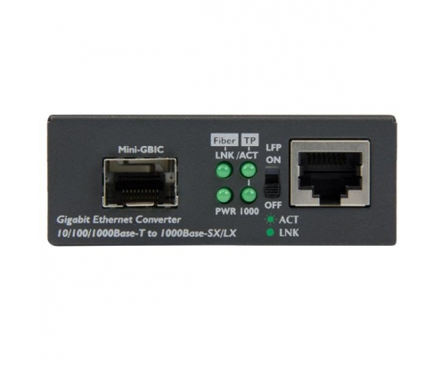 StarTech.com Conversor de Medios Ethernet Gigabit a Fibra con SFP abierto - Negro