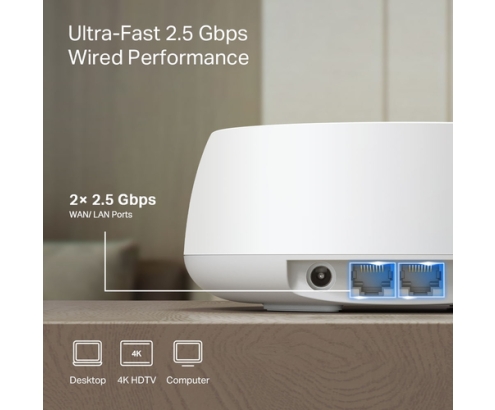 TP-Link DECO BE25(3-PACK) sistema Wi-Fi Mesh (Wi-Fi en malla) Doble banda (2,4 GHz / 5 GHz) Wi-Fi 7 (802.11be) Blanco 2 Interno