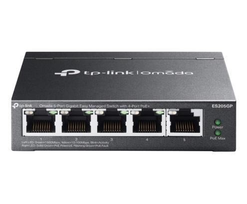 TP-Link Omada ES205G Gestionado Gigabit Ethernet (10/100/1000) Energía sobre Ethernet (PoE) Negro