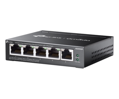 TP-Link Omada ES205G Gestionado Gigabit Ethernet (10/100/1000) Energía sobre Ethernet (PoE) Negro