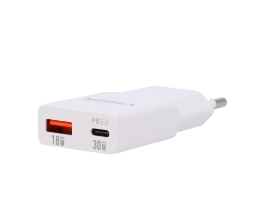 Veger VG-30W1A1C Cargador USB QC3.0 / PD3.0 USB-A y USB-C